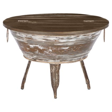WOMO-Design salontafel rond, Ø 70x46 cm, bruin/naturel