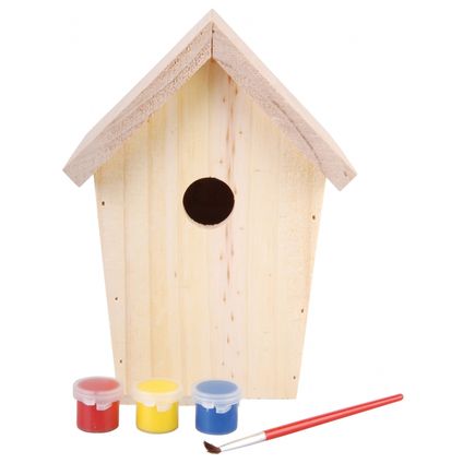 Vogelhuisje DIY - inclusief verf - hout - 20 cm