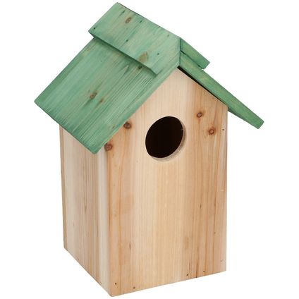 Lifetime Garden Vogelhuisje - met groen dak - hout - 24 cm