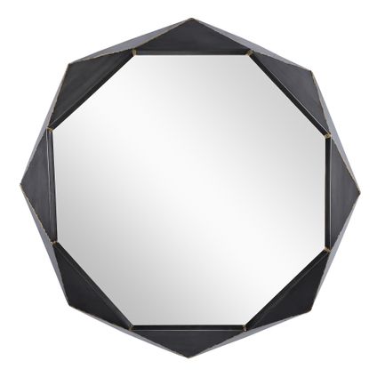 WOMO-Design decoratieve wandspiegel zwart, Ø 84 cm