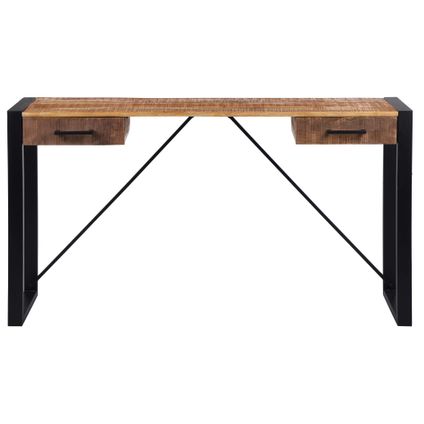 WOMO-Design consoletafel naturel/zwart, 140x40 cm, met 2 laden