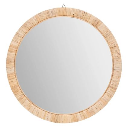 Atmosphera Wandspiegel - rond - D60 cm - rotan - beige - spiegel