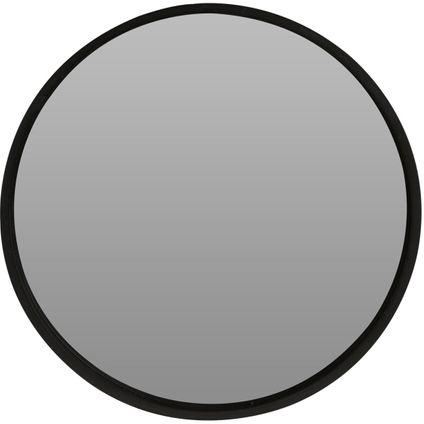 Wandspiegel - zwart - rond - hout - 30 cm