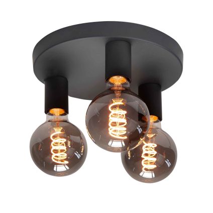 Highlight plafondlamp Basic 3 lichts Ø 25cm E27 zwart