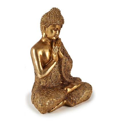 Arte r Boeddha beeld - zittend - polyresin - goud - 33 cm - binne