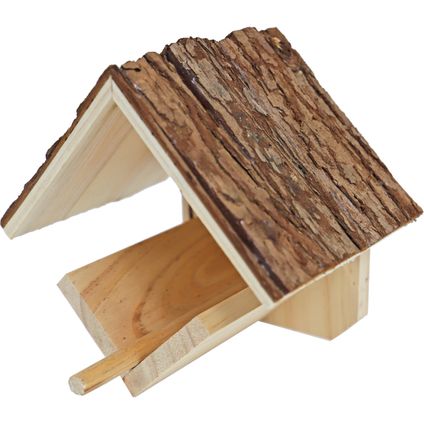Boon Voederhuisje - hout - dak van boomschors - 16 cm