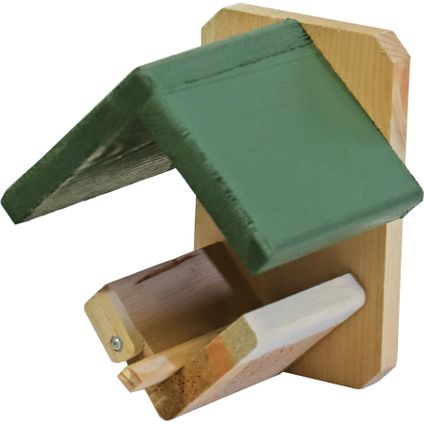 Boon Vogelhuisje/voederhuisje - hout - met groen dakje - 16 cm