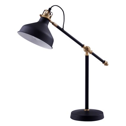 Lampe de chevet bureau à LED chic éclairage moderne noir dorée