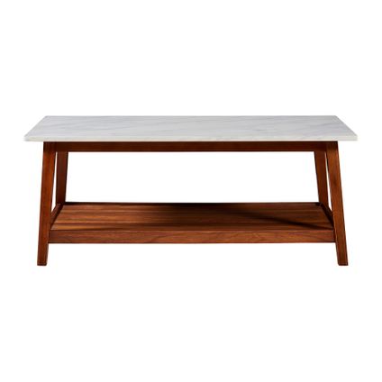Teamson Home houten modern salontafel met imitatiemarmer