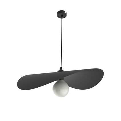 PIUMA Hanglamp, 1X E27, metaal, zwart mat, D.60cm