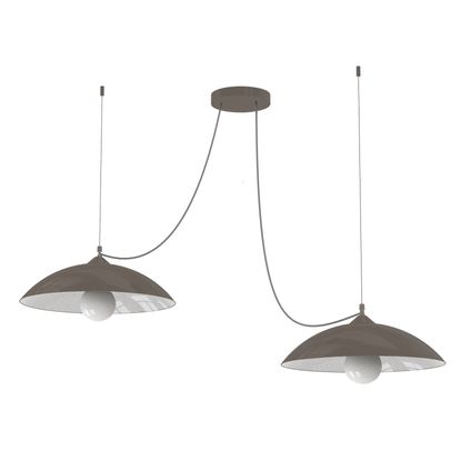 DREAM Hanglamp, 3X E27, metaal, grijs taupe/wit, D.40cm
