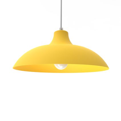 PARIGINA Hanglamp, 1X E27, metaal, geel, D.40cm