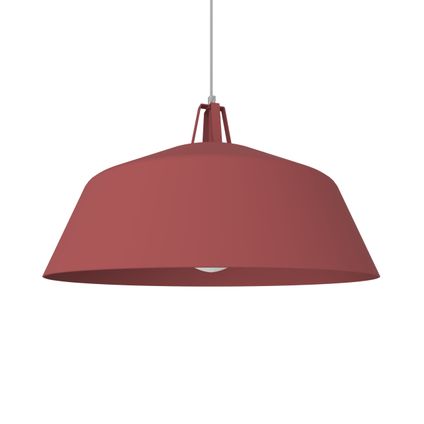 SPRING Hanglamp, 1X E27, metaal, rood cowhide, D50cm