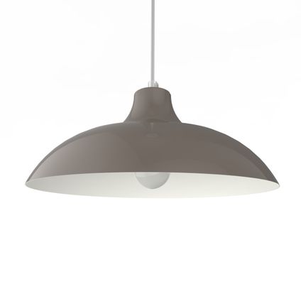 PARIGINA Hanglamp, 1X E27, metaal, grijs taupe/wit, D.30cm