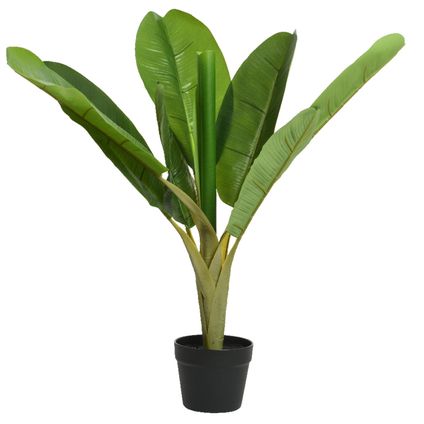Everlands Kunstplant - bananenplant - groen - in pot - H75 cm