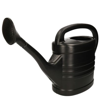 Gieter - zwart - kunststof - zwarte broeskop - 10 liter
