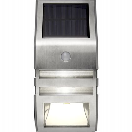 Solar Wandlamp -Zilver -Warm Wit -17CM -Beweginsmelder