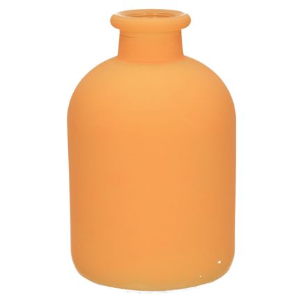Jodeco Bloemenvaas Avignon - Fles model - glas mat oranje - H17xD