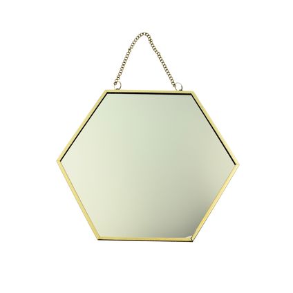 MISOU Hexagon Spiegel Goud 17x20 cm Klein Wandspiegel Luxe